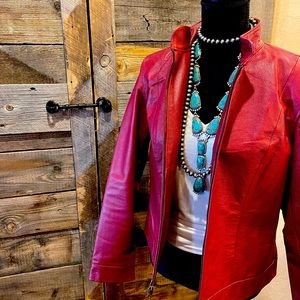 Red Buffalo skin leather jacket